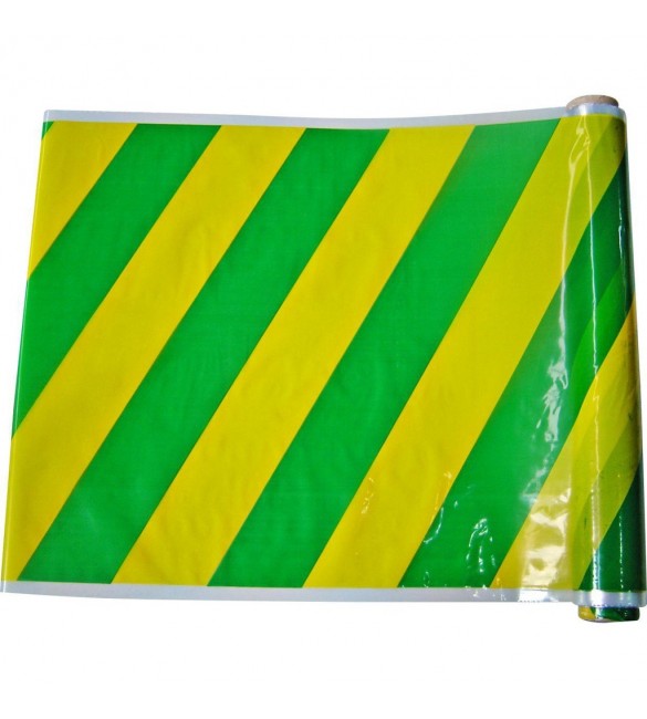 Plástico verde e amarelo Para Enfeitar c/ 45cm de largura rolo com 17metros
